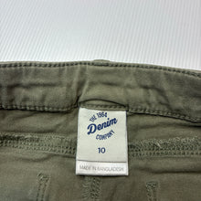 Load image into Gallery viewer, Girls 1964 Denim Co, khaki stretch denim skirt, adjustable, L: 29.5cm, GUC, size 10,  
