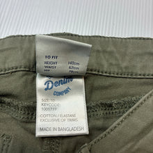 Load image into Gallery viewer, Girls 1964 Denim Co, khaki stretch denim skirt, adjustable, L: 29.5cm, GUC, size 10,  