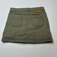 Load image into Gallery viewer, Girls 1964 Denim Co, khaki stretch denim skirt, adjustable, L: 29.5cm, GUC, size 10,  