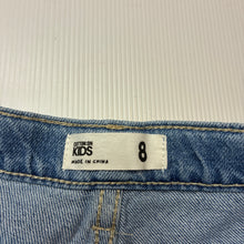 Load image into Gallery viewer, Girls Cotton On, blue denim shorts, adjustable, EUC, size 8,  