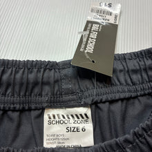 Load image into Gallery viewer, Boys SCHOOL ZONE, grey school cargo shorts, elasticated, NEW, size 6,  