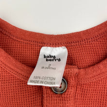 Load image into Gallery viewer, Boys Baby Berry, waffle cotton henley romper, GUC, size 2,  