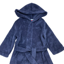 Load image into Gallery viewer, Unisex Brilliant Basics, navy fleece dressing gown / bath robe, EUC, size 3,  