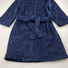 Load image into Gallery viewer, Unisex Brilliant Basics, navy fleece dressing gown / bath robe, EUC, size 3,  