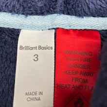 Load image into Gallery viewer, Unisex Brilliant Basics, navy fleece dressing gown / bath robe, EUC, size 3,  