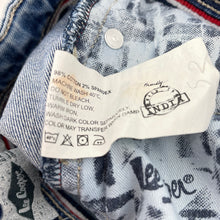 Load image into Gallery viewer, Boys Lee Cooper, distressed stretch denim jeans, adjustable, Inside leg: 38cm, FUC, size 3-4,  