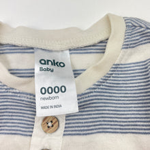 Load image into Gallery viewer, Boys Anko, cotton henley bodysuit romper, GUC, size 0000,  