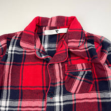 Load image into Gallery viewer, Unisex V BY VERY, checked cotton winter pyjama top, GUC, size 3-4,  