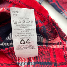 Load image into Gallery viewer, Unisex V BY VERY, checked cotton winter pyjama top, GUC, size 3-4,  