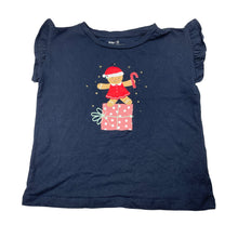 Load image into Gallery viewer, Girls Anko, navy cotton Christmas tee / top, GUC, size 8,  