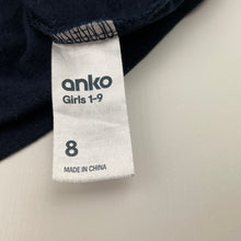 Load image into Gallery viewer, Girls Anko, navy cotton Christmas tee / top, GUC, size 8,  
