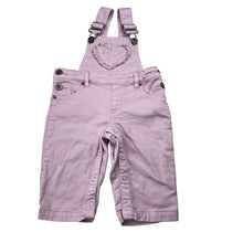Load image into Gallery viewer, Girls Bardot Junior, purple stretch denim overalls / dungarees, FUC, size 00,  