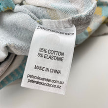 Load image into Gallery viewer, Unisex Peter Alexander, stretchy Easter zip romper, wash fade &amp; small marks, FUC, size 1,  