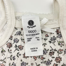 Load image into Gallery viewer, Girls Dymples, floral pointelle cotton singletsuit, EUC, size 0000,  