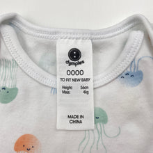 Load image into Gallery viewer, Unisex Dymples, cotton bodysuit / romper, jellyfish, GUC, size 0000,  