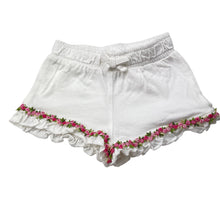 Load image into Gallery viewer, Girls Tiny Little Wonders, floral trim cotton shorts, elasticated, EUC, size 000,  