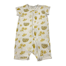 Load image into Gallery viewer, Unisex Wilson + Frenchy, organic cotton blend zip romper, small marks, FUC, size 1,  