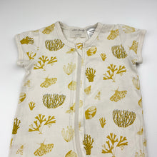 Load image into Gallery viewer, Unisex Wilson + Frenchy, organic cotton blend zip romper, small marks, FUC, size 1,  