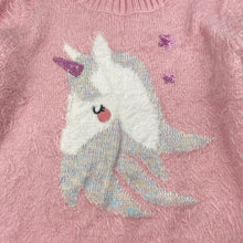 Load image into Gallery viewer, Girls Milkshake, soft fluffy sweater / jumper, unicorn, EUC, size 7,  