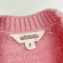 Load image into Gallery viewer, Girls Milkshake, soft fluffy sweater / jumper, unicorn, EUC, size 7,  