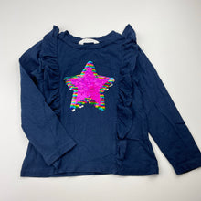 Load image into Gallery viewer, Girls Milkshake, navy cotton long sleeve top, no size, armpit to armpit: 26cm, shoulder to cuff: 33cm, EUC, size 3,  