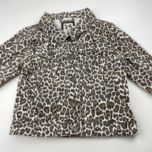 Load image into Gallery viewer, Girls Cotton On, leopard print stretch denim jacket, FUC, size 3-4,  