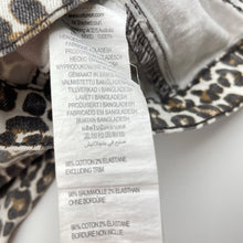 Load image into Gallery viewer, Girls Cotton On, leopard print stretch denim jacket, FUC, size 3-4,  