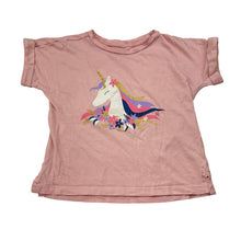 Load image into Gallery viewer, Girls Anko, pink cotton tee / top, unicorn, GUC, size 5,  
