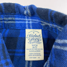 Load image into Gallery viewer, Boys Faded Glory, flannel cotton long sleeve shirt, EUC, size 6-7,  