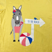 Load image into Gallery viewer, Girls MOUNTAIN WAREHOUSE, yellow cotton tee / top, donkey, GUC, size 5-6,  