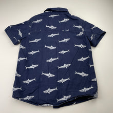 Load image into Gallery viewer, Boys Target, navy cotton short sleeve shirt, sharks, FUC, size 6,  