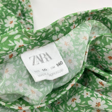 Load image into Gallery viewer, Girls Zara, dual layer mesh floral top, cotton inner, EUC, size 10,  
