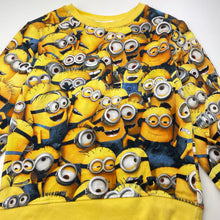 Load image into Gallery viewer, Unisex H&amp;M, Minions fleece lined cotton sweater / jumper, GUC, size 9-10,  