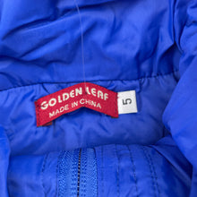 Load image into Gallery viewer, Unisex GOLDEN LEAF, blue fleece lined jacket / coat, NEW, size 5,  