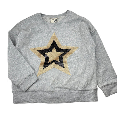 Girls Cotton On, fleece lined flip sequin sweater / jumper, light mark lower front, FUC, size 8,  