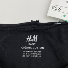 Load image into Gallery viewer, Girls H&amp;M, black organic cotton long sleeve tee / top, NEW, size 9-10,  