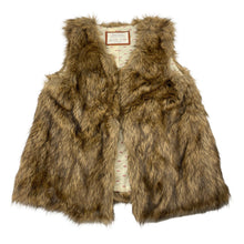 Load image into Gallery viewer, Girls Zara, lined faux fur vest, 2 hook fasten, EUC, size 7-8,  