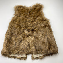 Load image into Gallery viewer, Girls Zara, lined faux fur vest, 2 hook fasten, EUC, size 7-8,  