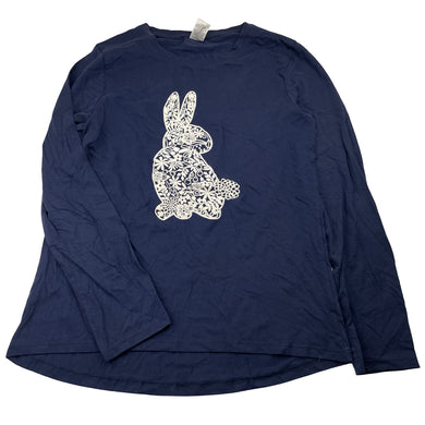 Girls Target, navy cotton long sleeve tee / top, rabbit, EUC, size 14,  
