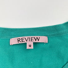 Load image into Gallery viewer, Girls REVIEW, stretchy knit cropped sleeve cardigan, shoulder to cuff: 43cm, GUC, size 12,  