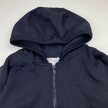 Load image into Gallery viewer, Unisex Holly Loves Finn, navy fleece lined zip hoodie sweater, EUC, size 6,  