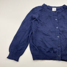 Load image into Gallery viewer, Girls Target, navy knitted cotton cardigan, stars, EUC, size 4,  