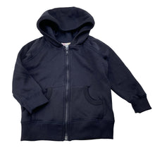 Load image into Gallery viewer, Unisex Holly Loves Finn, navy fleece lined zip hoodie sweater, EUC, size 3,  