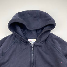 Load image into Gallery viewer, Unisex Holly Loves Finn, navy fleece lined zip hoodie sweater, EUC, size 3,  