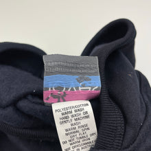 Load image into Gallery viewer, Unisex Holly Loves Finn, navy fleece lined zip hoodie sweater, EUC, size 3,  