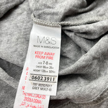 Load image into Gallery viewer, Boys M&amp;S, grey long sleeve tee / top, GUC, size 7-8,  