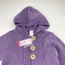 Load image into Gallery viewer, Girls Target, chunky knit hooded longline cardigan, L: 45cm, NEW, size 3,  