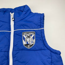 Load image into Gallery viewer, Unisex NRL Supporter, Canterbury Bulldogs puffer vest / jacket, EUC, size 12,  