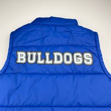 Load image into Gallery viewer, Unisex NRL Supporter, Canterbury Bulldogs puffer vest / jacket, EUC, size 12,  