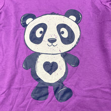 Load image into Gallery viewer, Girls H&amp;T, purple cotton long sleeve top, panda, NEW, size 4,  